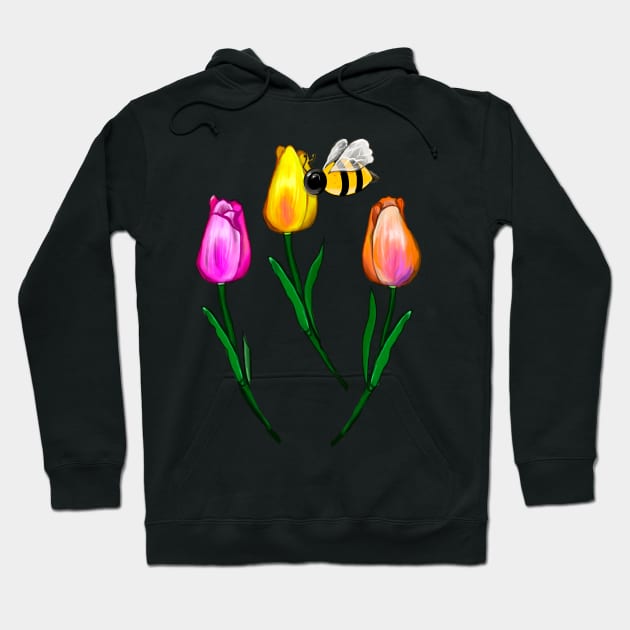 Bee themed gifts for women men and kids spring tulips flowers bumble bee - save the bees T-Shirt Hoodie by Artonmytee